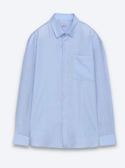 Hellblaues Oversize Gewebe Casual Hemd