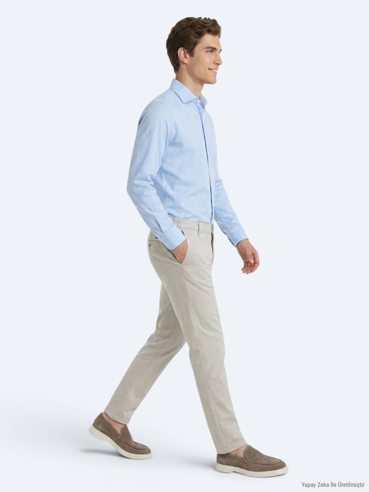 Helles Blau Regular Fit Baumwollhemd