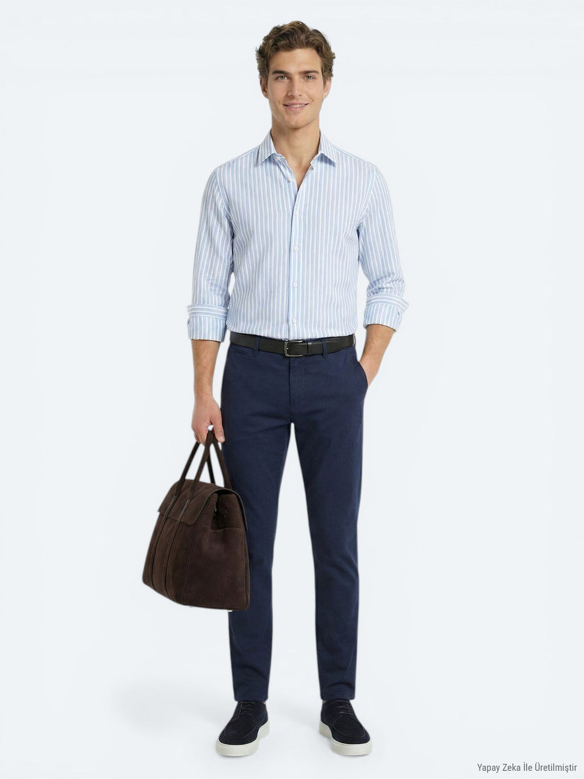 KİP Hellblau Gestreiftes Freizeitshirt Regular Fit