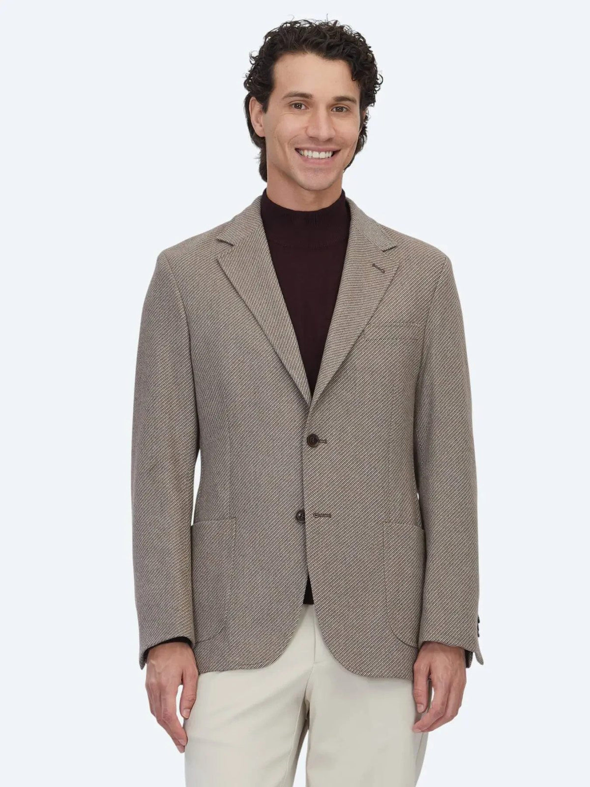 Hellbraune gemusterte moderne Wolljacke