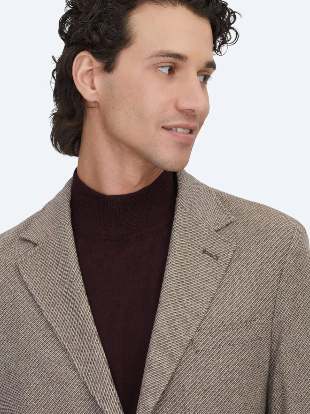 Hellbraune gemusterte moderne Wolljacke