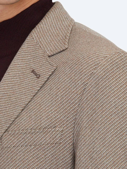 Hellbraune gemusterte moderne Wolljacke