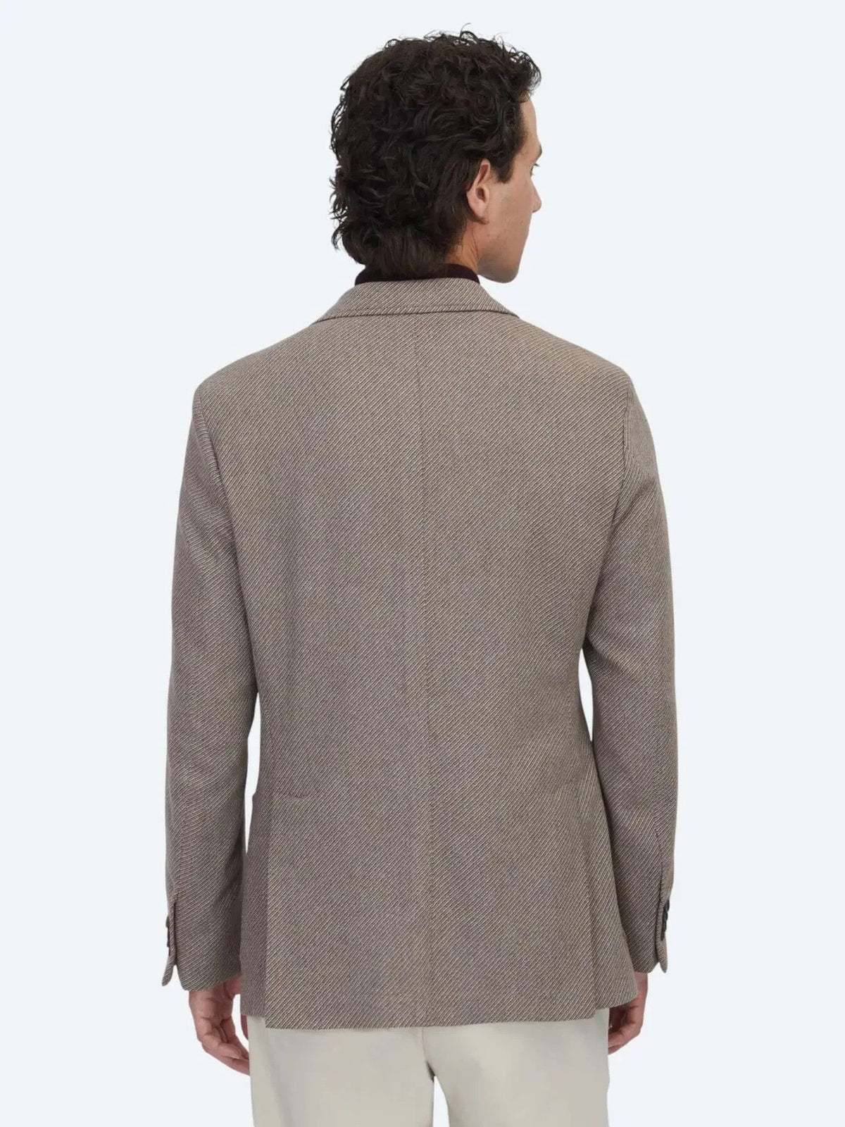 Hellbraune gemusterte moderne Wolljacke