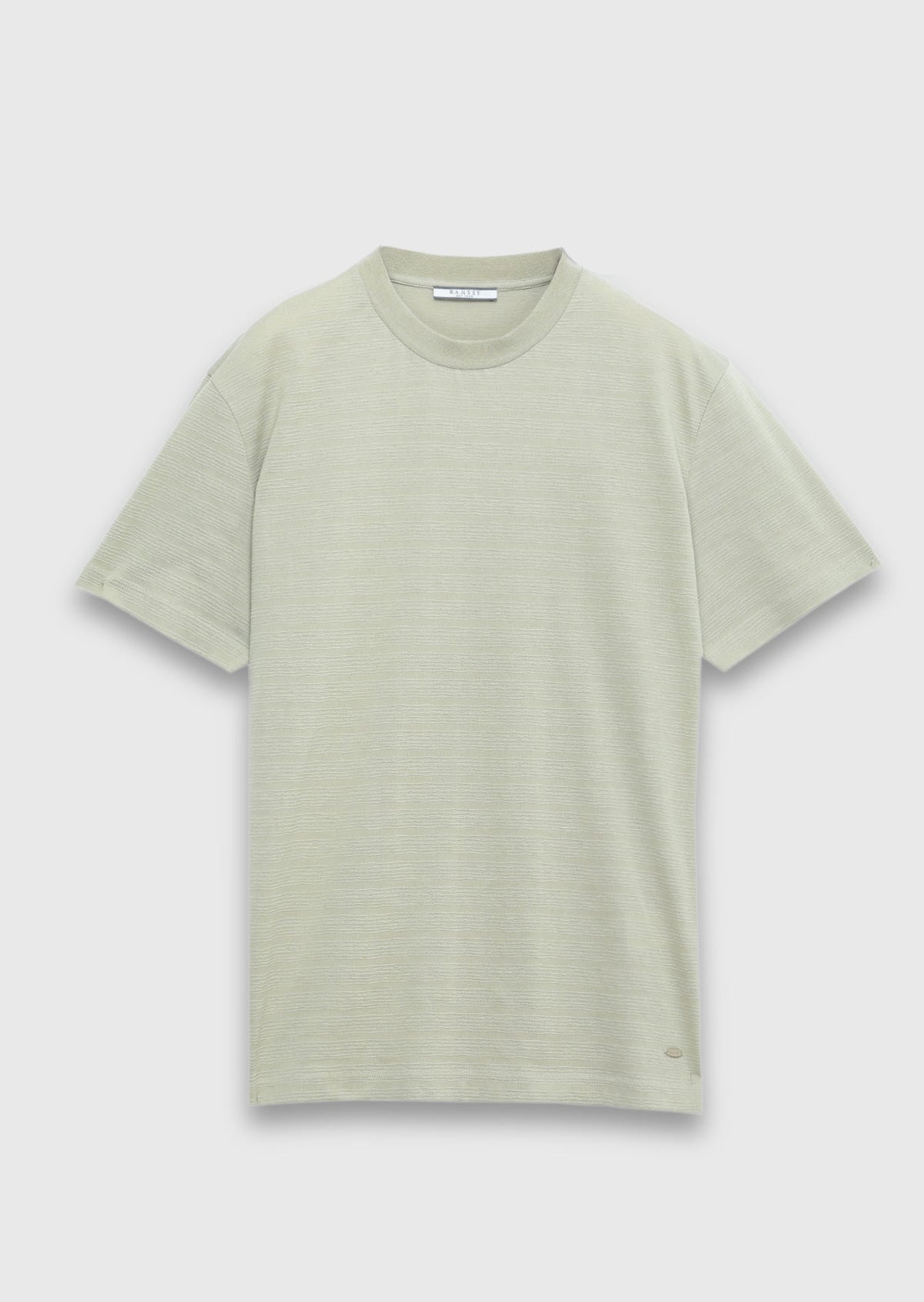 Hellgrünes Jacquard T-Shirt 100% Baumwolle