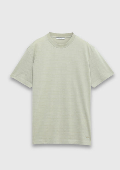 Hellgrünes Jacquard T-Shirt 100% Baumwolle