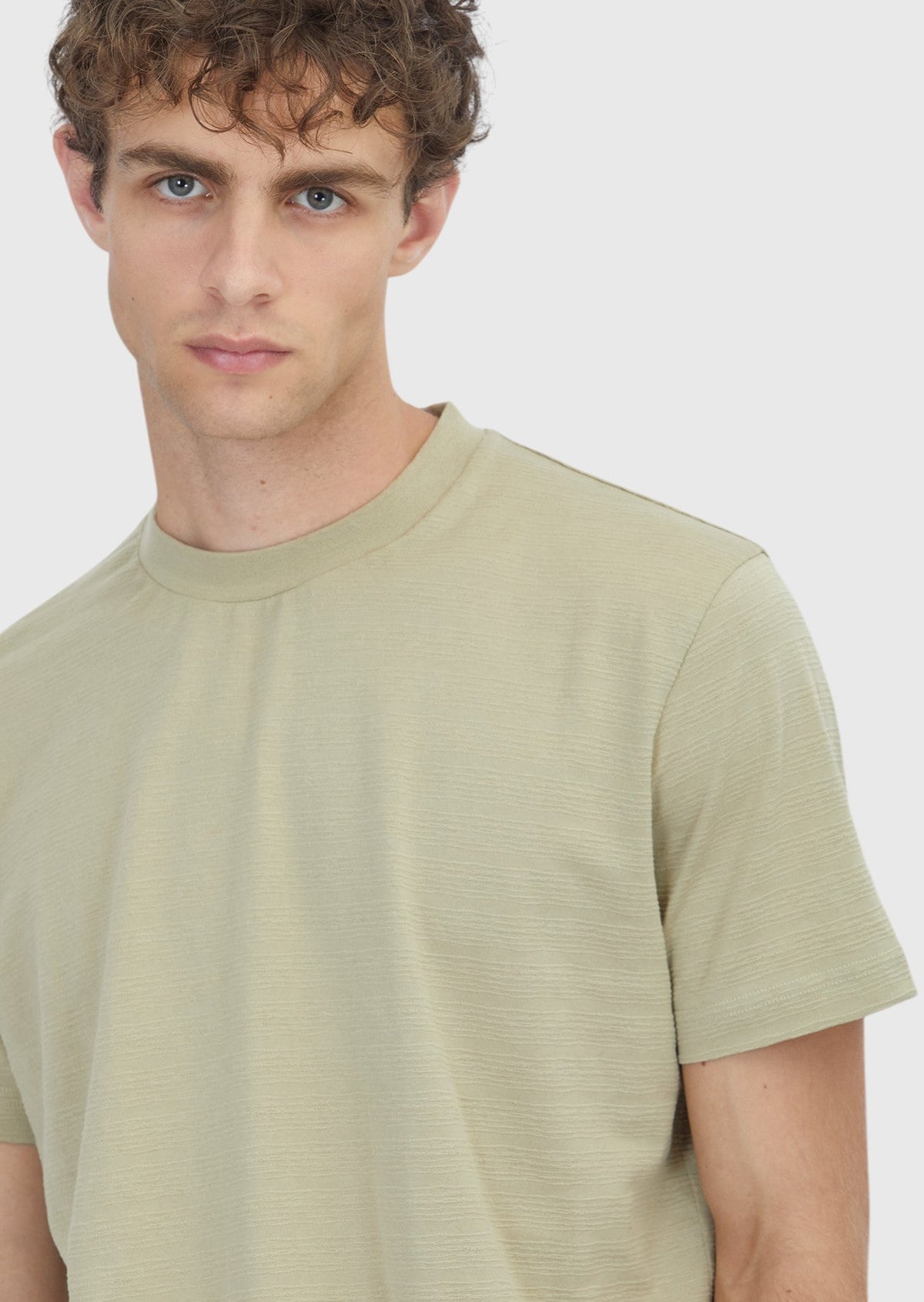 Ramsey Hellgrünes Jacquard T-Shirt 100% Baumwolle