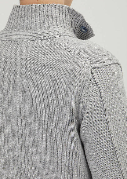 Hellgraues Strick-Sweatshirt