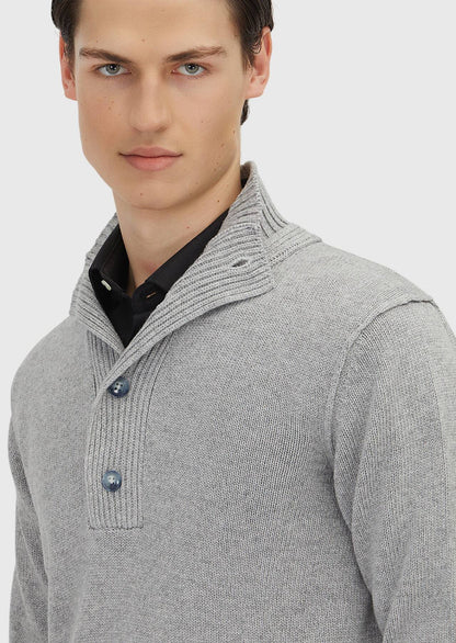 Hellgraues Strick-Sweatshirt