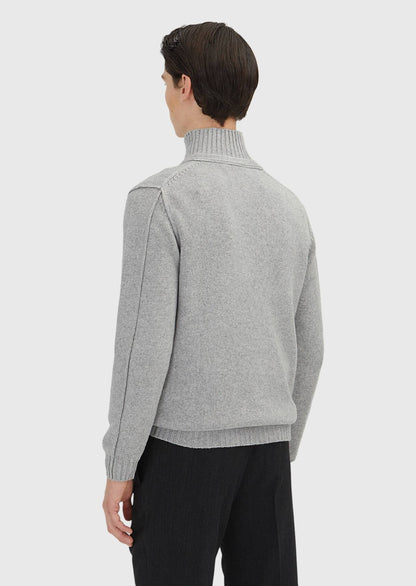Hellgraues Strick-Sweatshirt