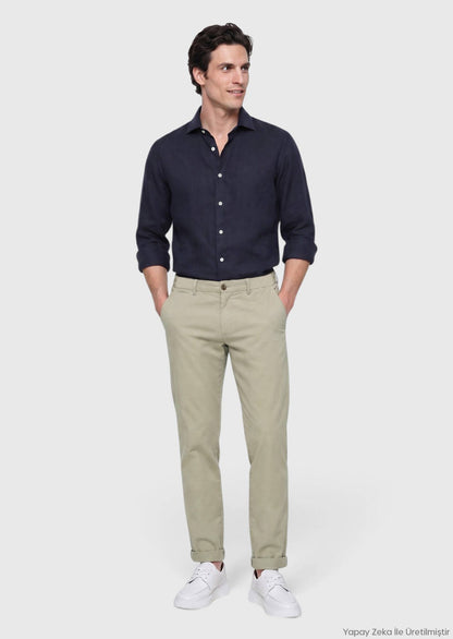 Helle Khaki Freizeit-Cotton Jogginghose