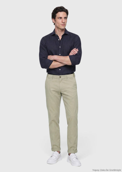 Helle Khaki Freizeit-Cotton Jogginghose