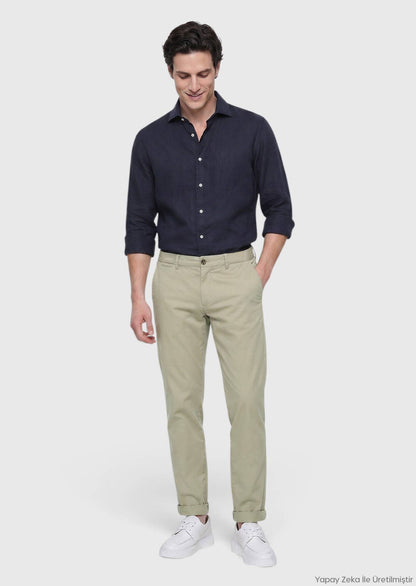 Helle Khaki Freizeit-Cotton Jogginghose