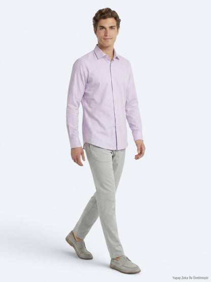 Helles Rosa Freizeit Baumwollshirt