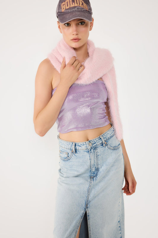 Trägerloses Crop-Top