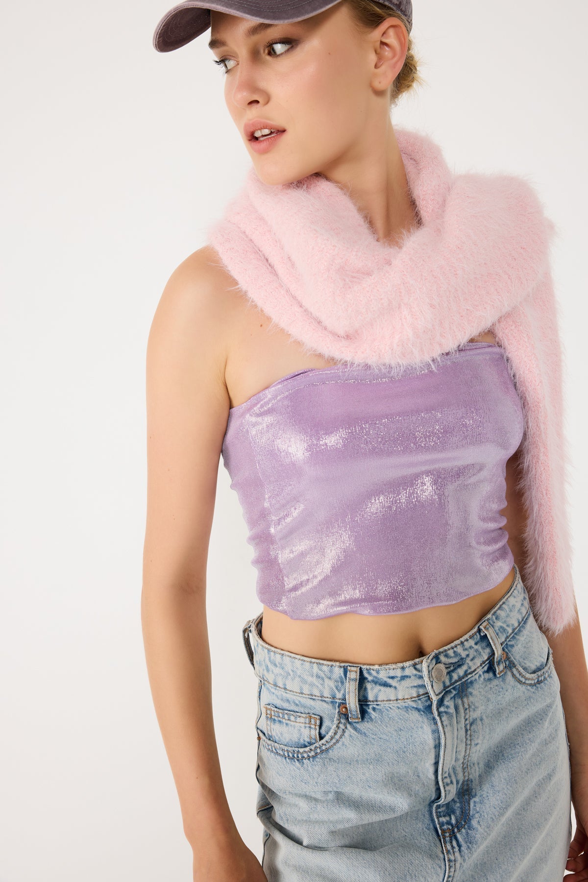 Trägerloses Crop-Top