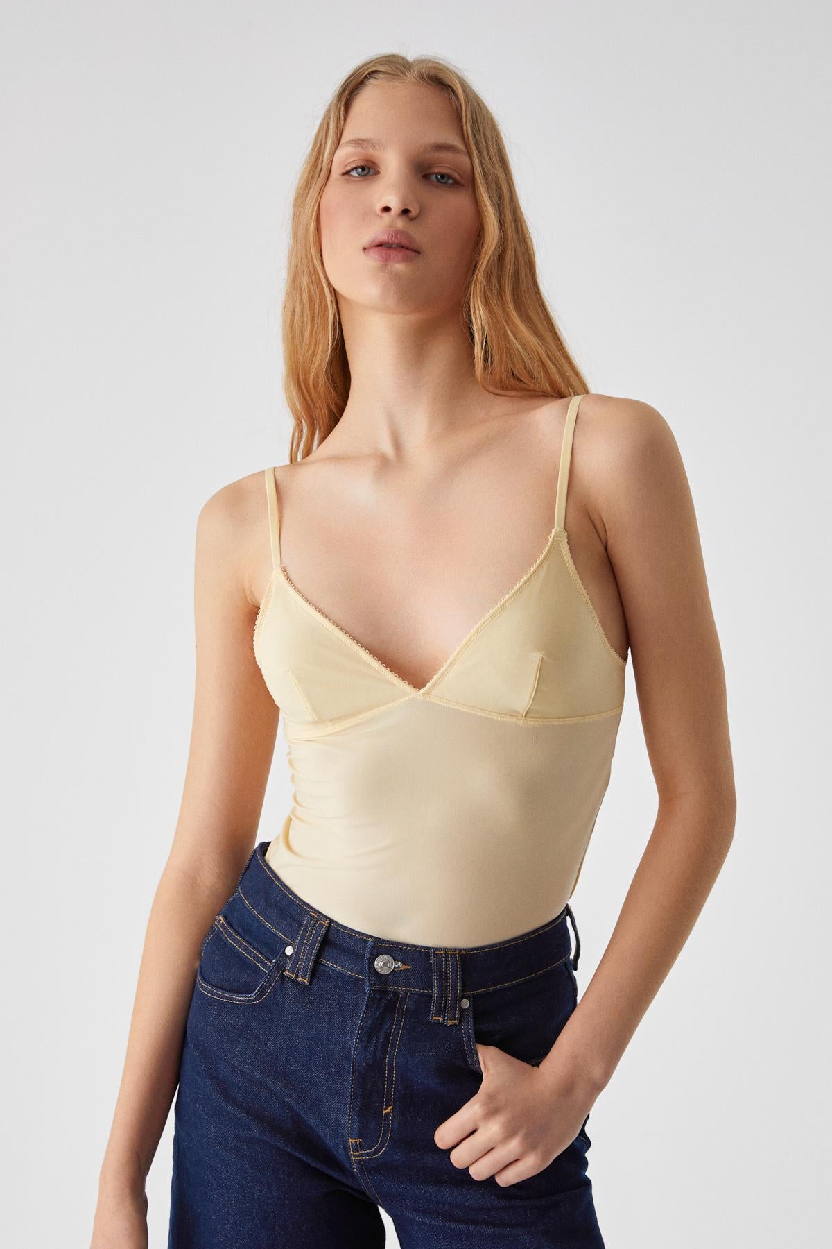 LILLEAN Damen Wickelbluse mit Tüll