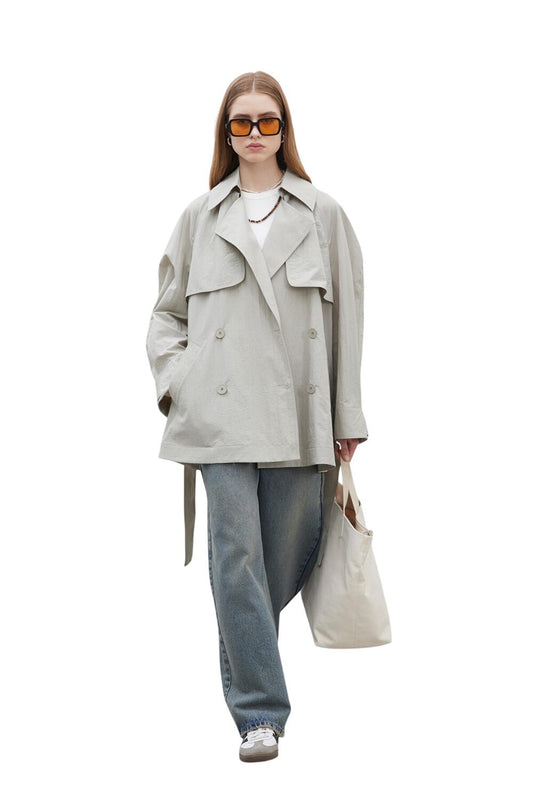 Lissabon Oversized Trenchcoat Grün