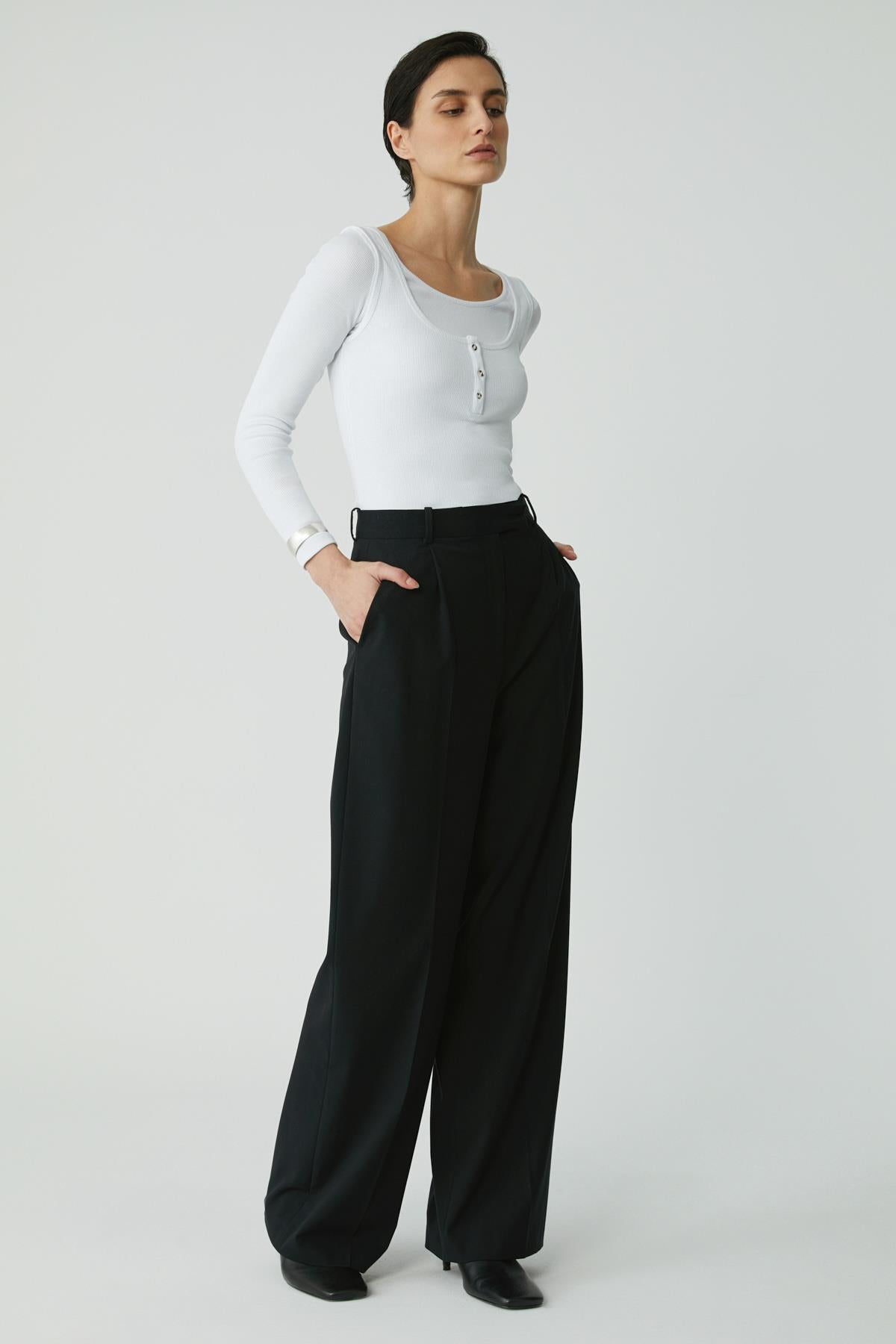 ETHIQUET LITZY Damen Slim Fit Weste Top Weiß