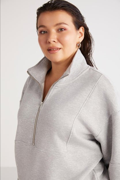 LUCIEBB Lockeres Strick-Sweatshirt Plus