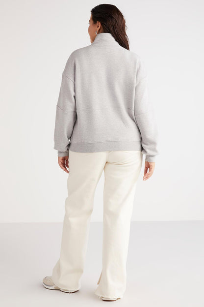 LUCIEBB Lockeres Strick-Sweatshirt Plus