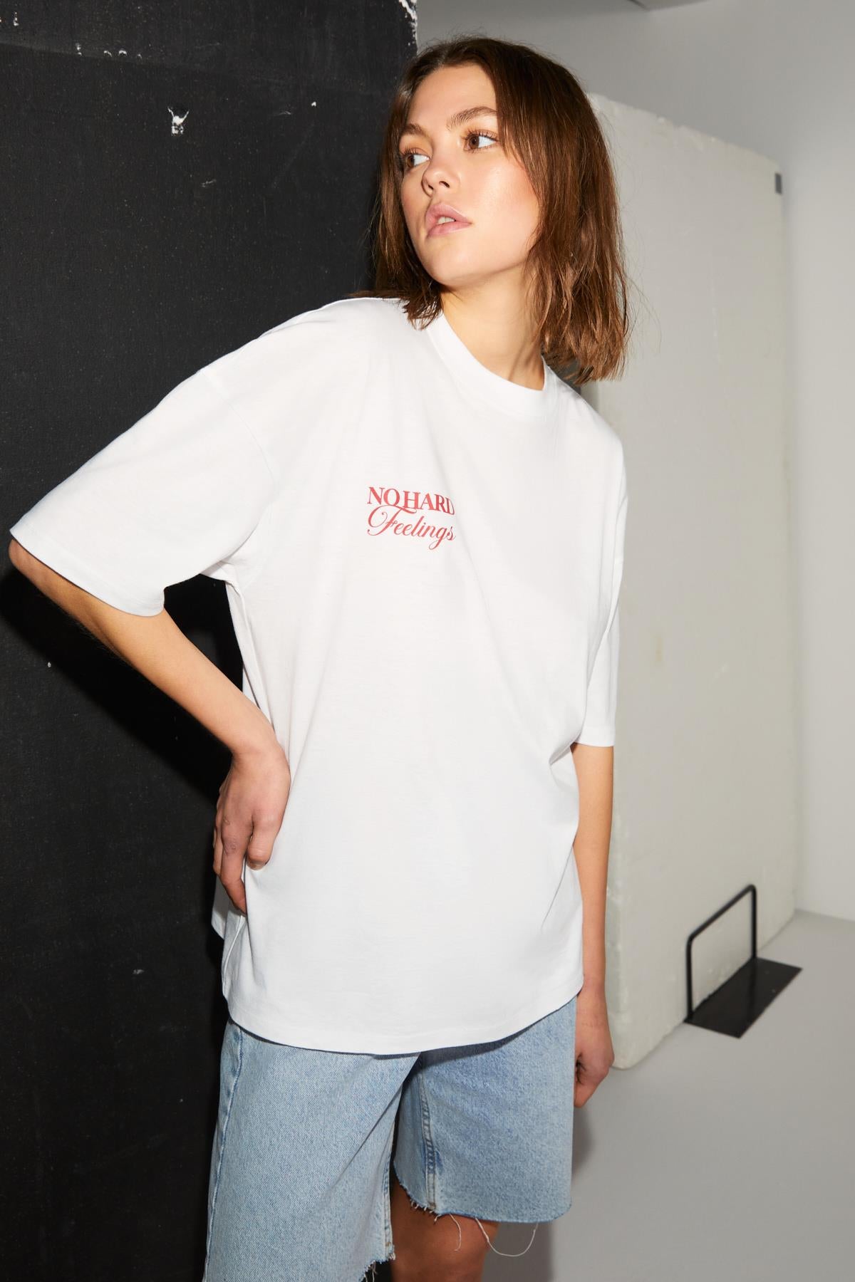 LUCK Damen Rotes Print-T-Shirt