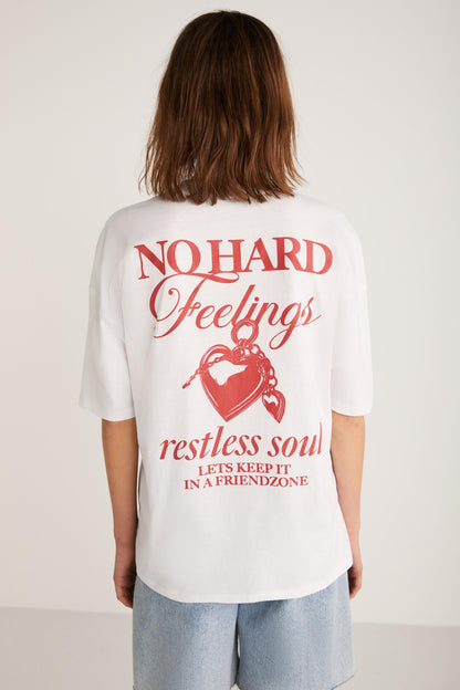 LUCK Damen Rotes Print-T-Shirt