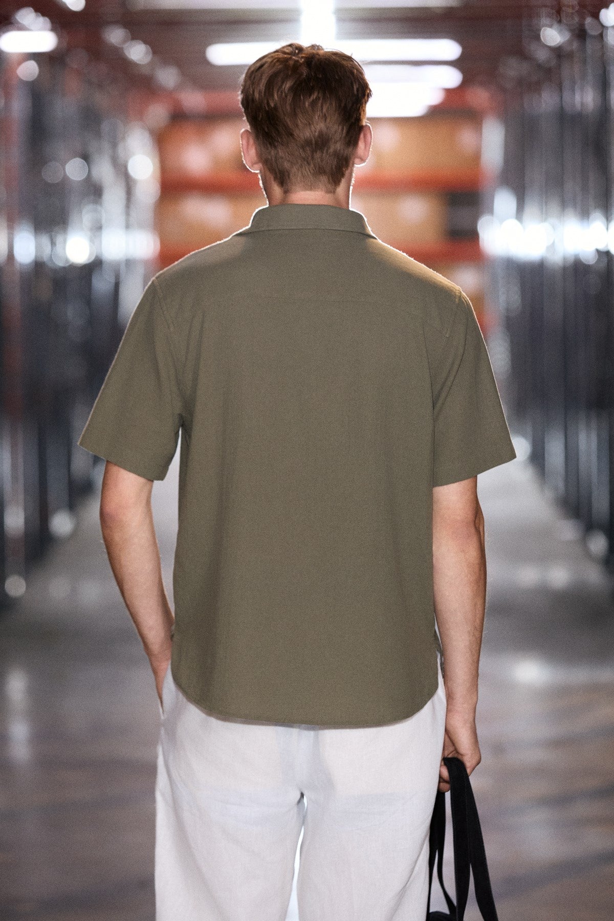GRIMELANGE LUNAS Herren Hemd aus Bio-Baumwolle Khaki