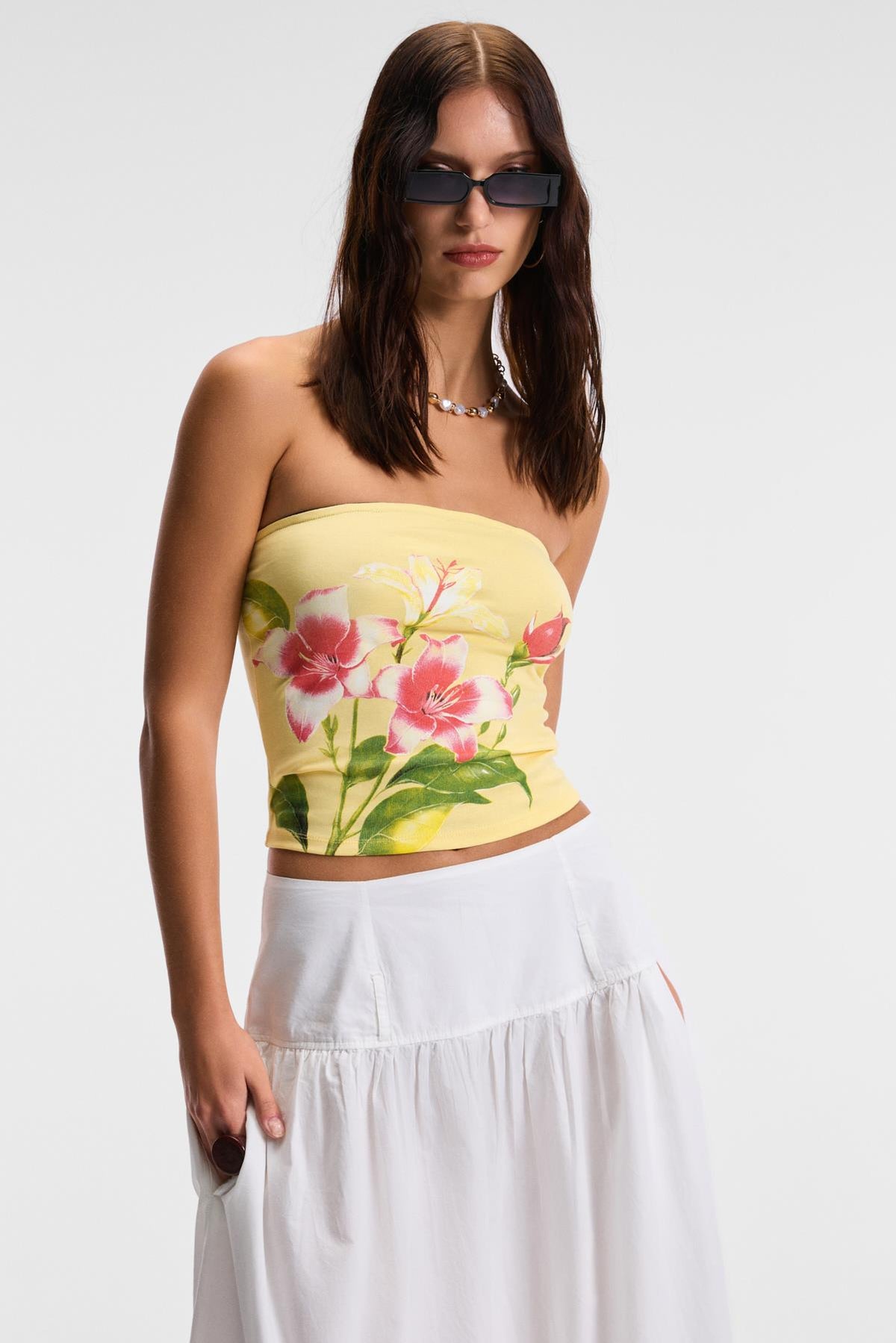 ETHIQUET LUNESSA Damen Trägerloses Top Gelb