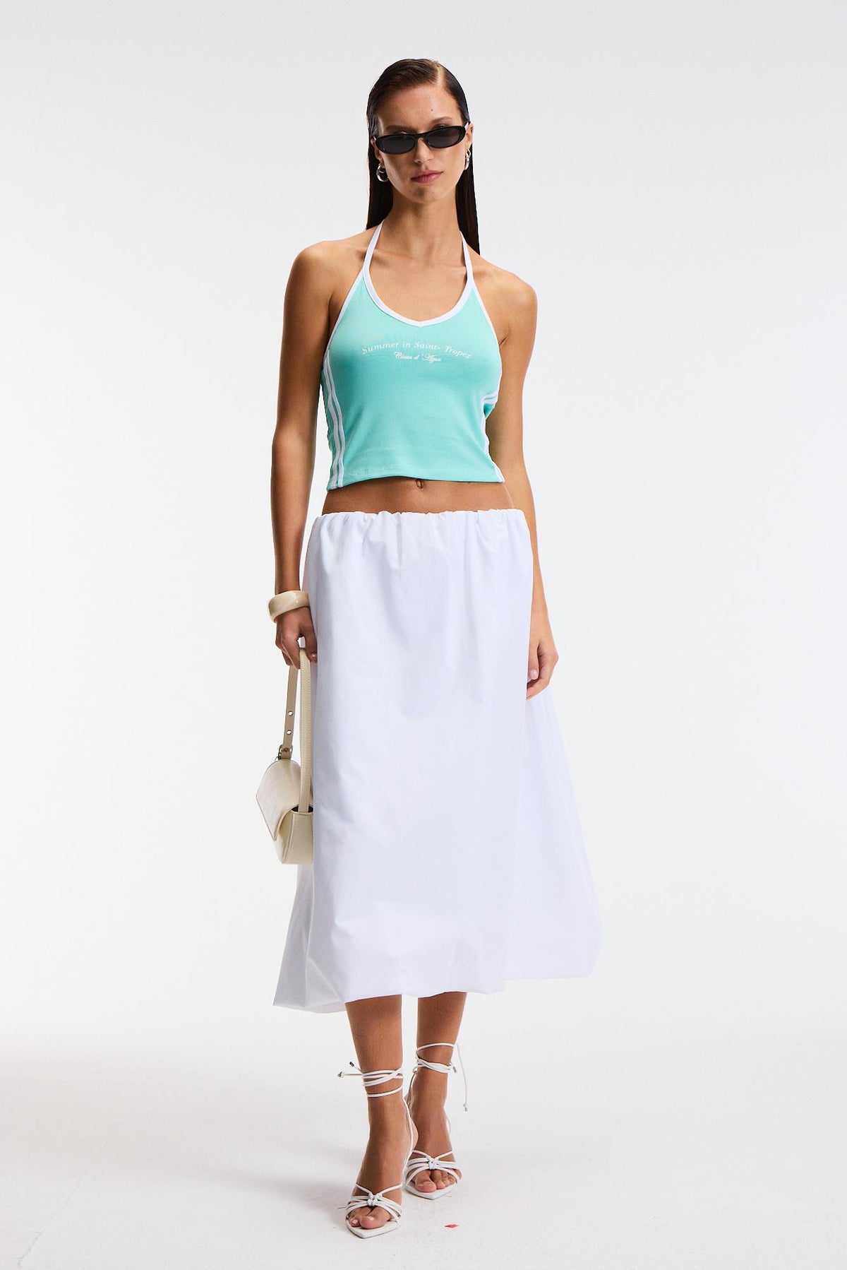 LUVINA Damen Neckholder Top mit Print