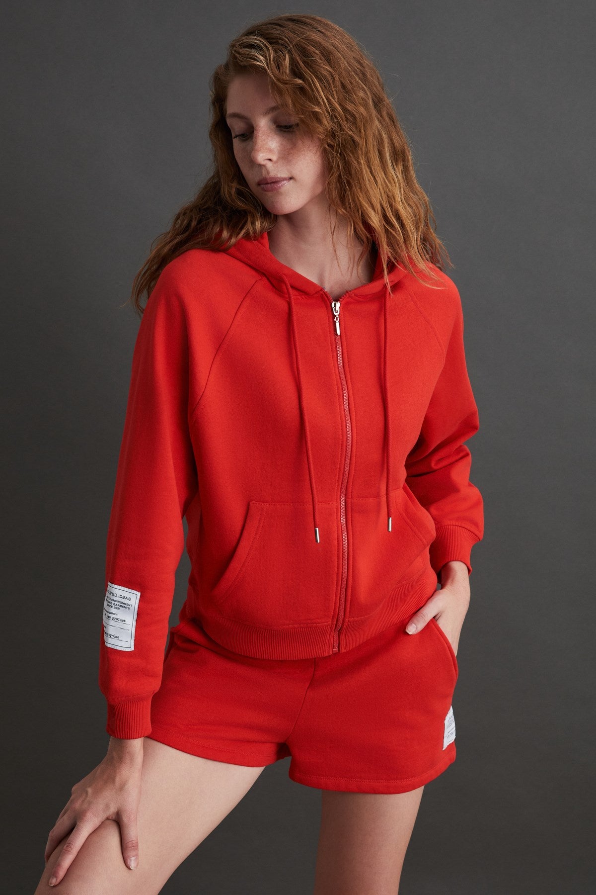 ETHIQUET LYKA Damen Sweatshirt aus Bio-Baumwolle Rot