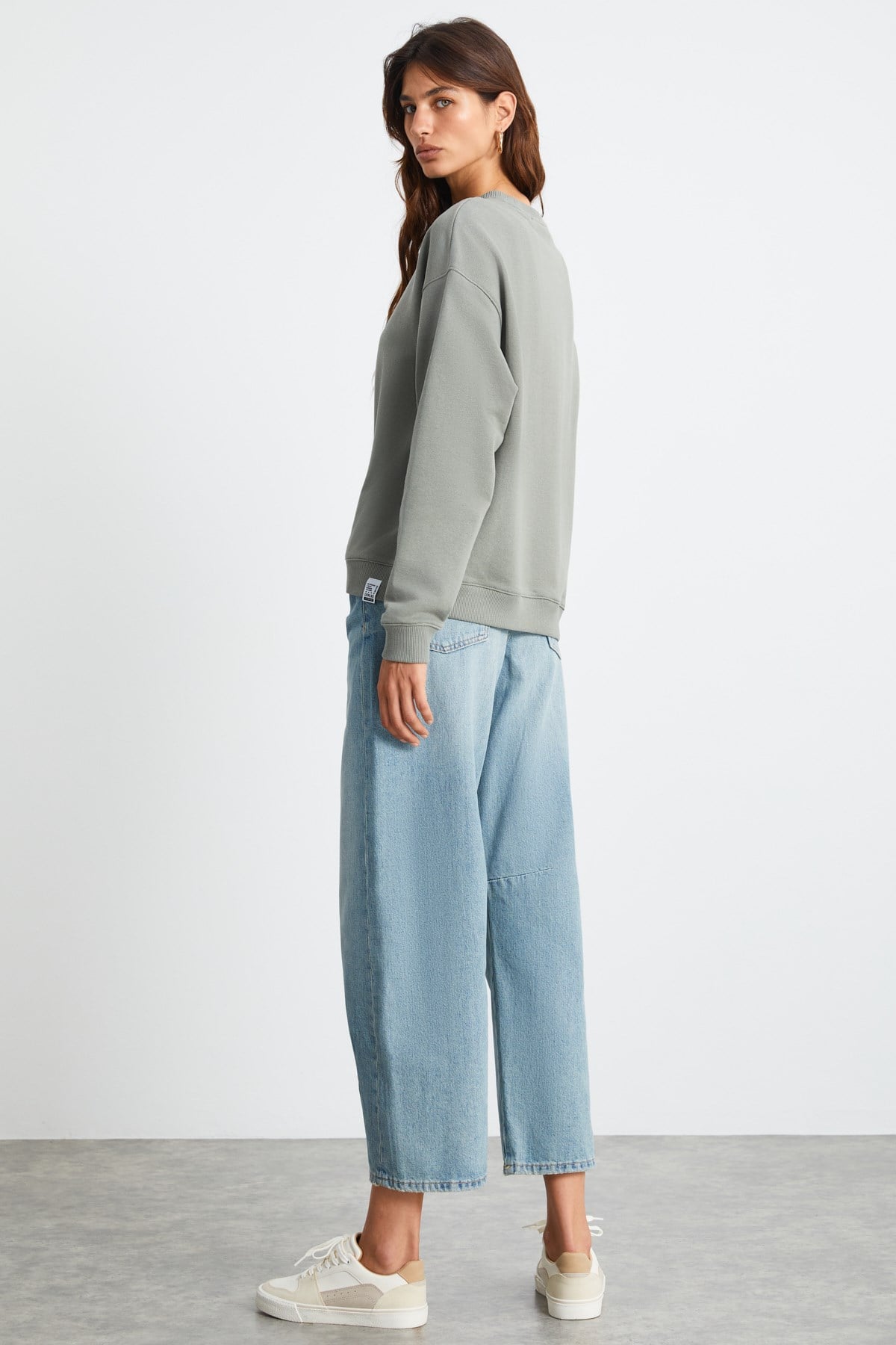 ETHIQUET MAIJA Damen Fleece Sweatshirt Açık Haki