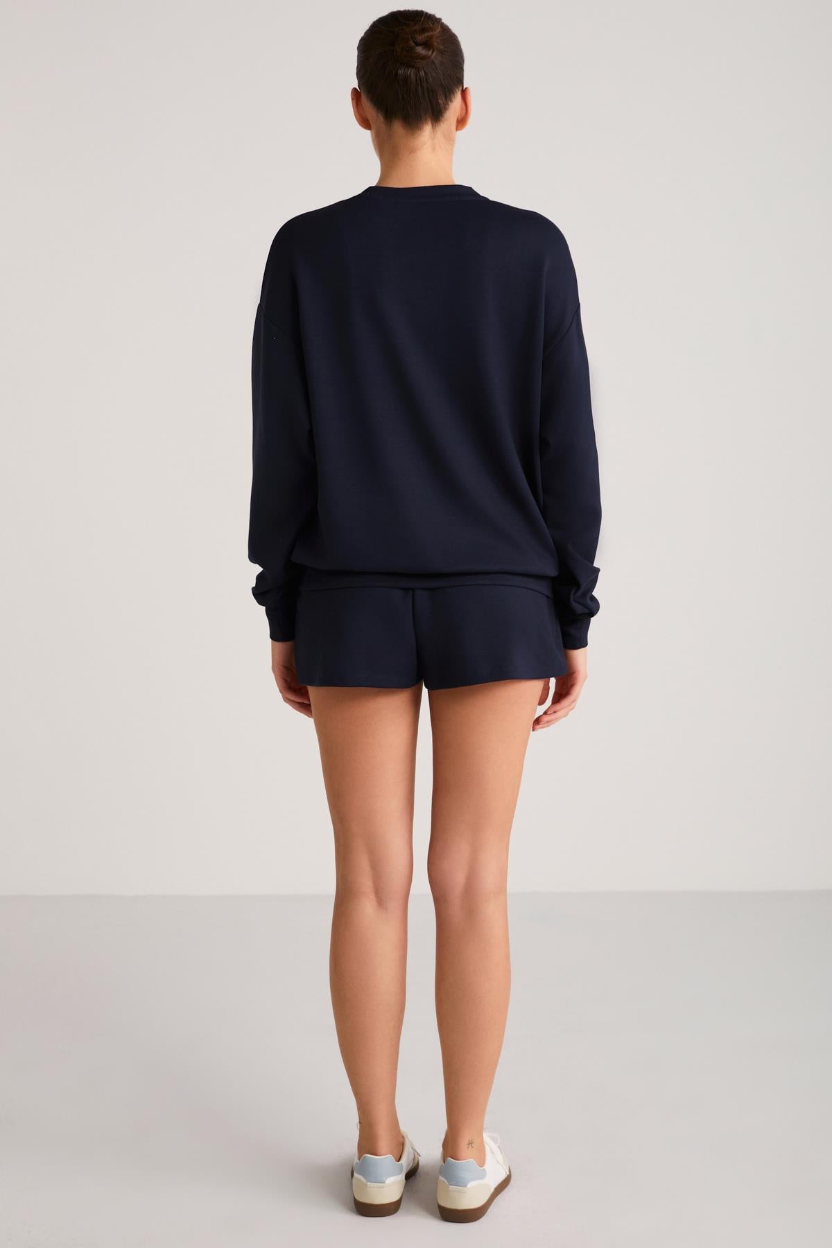 ETHIQUET MAISIE Damen Oversize Sweatshirt Marineblau