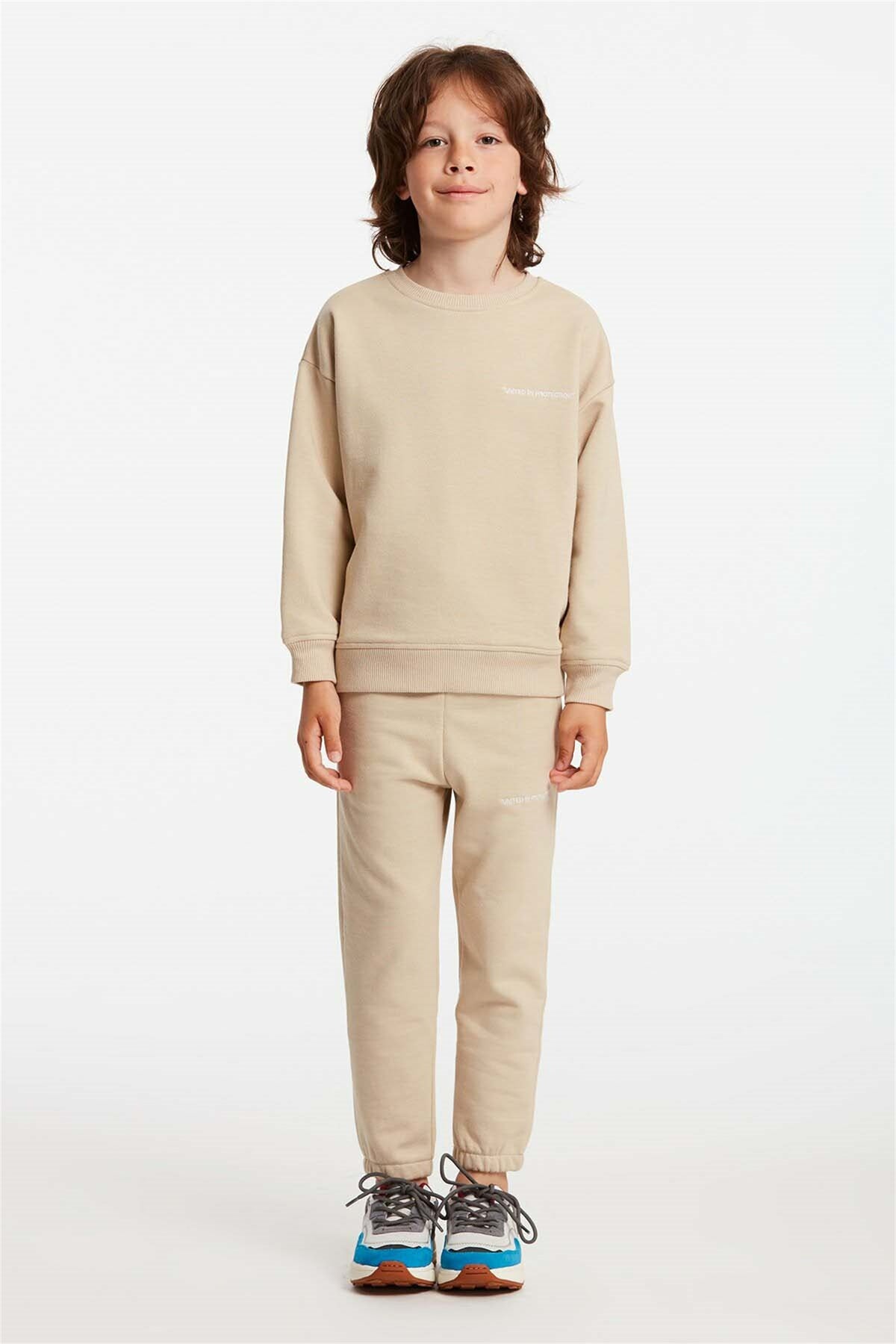 GRIMELANGE MAJURO Jungen Bestickter Trainingsanzug Beige