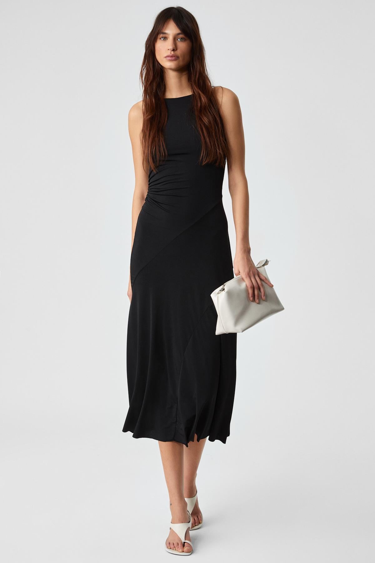 MALMORIS Damen Slim Zip Langes Kleid