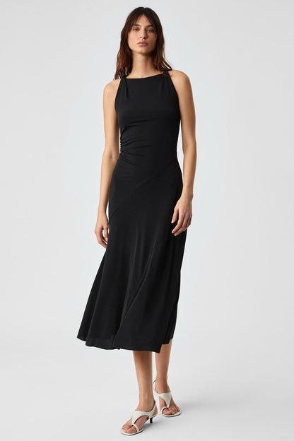 MALMORIS Damen Slim Zip Langes Kleid