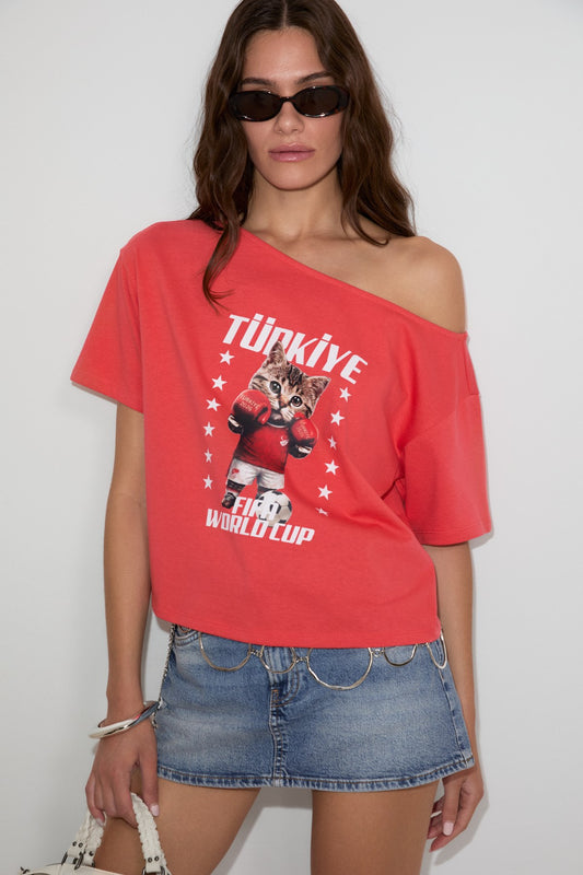 MANAIA One-Shoulder Bio-Baumwollshirt