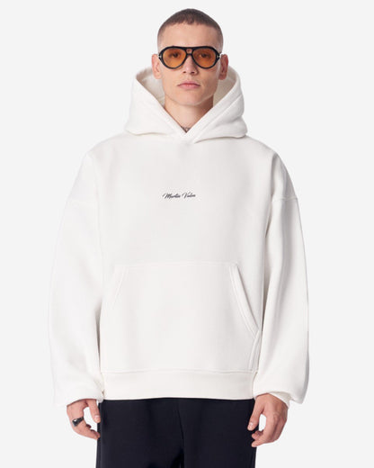 Schimmernder 3D-bestickter Kapuzen-Weißer Pullover von Mandala Plastik