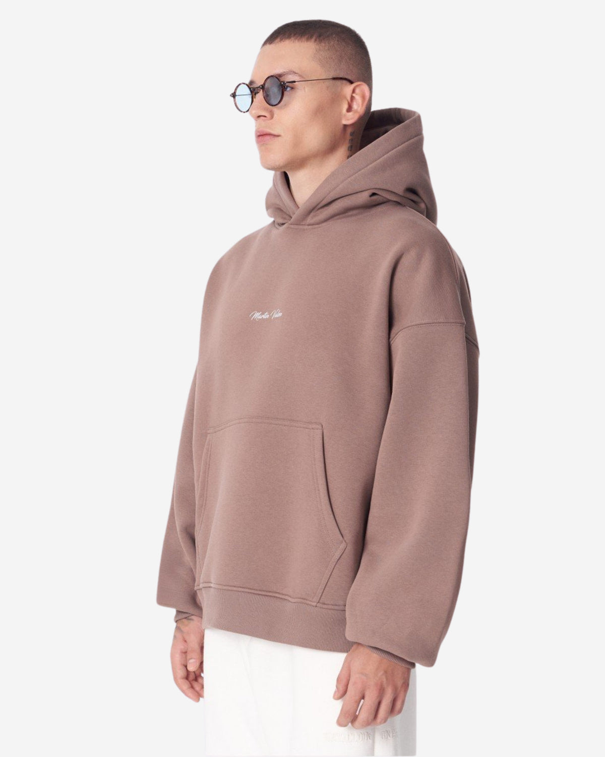 Schimmernder 3D-bestickter Kapuzen-Weißer Pullover von Mandala Plastik