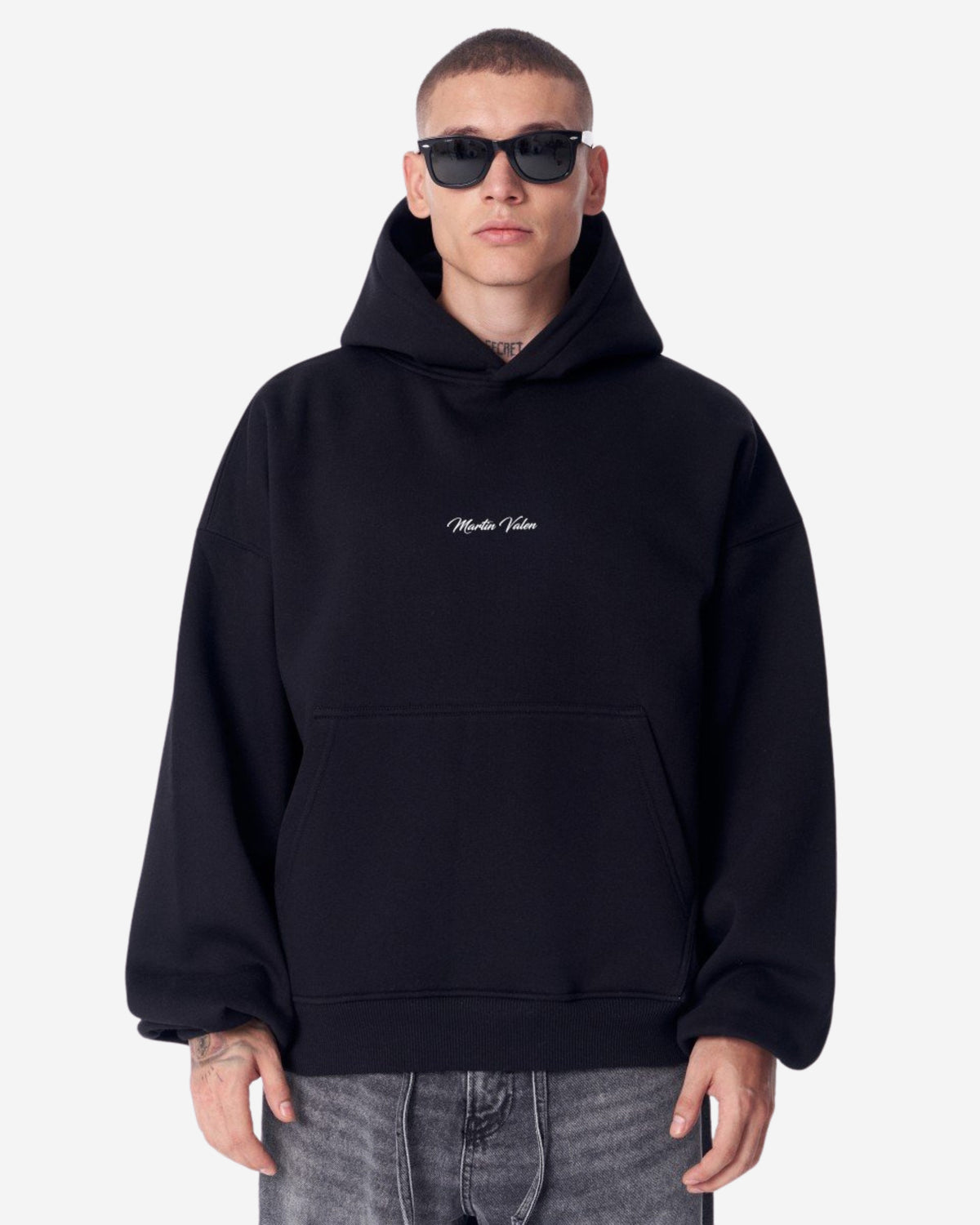 Schimmernder 3D-bestickter Kapuzen-Weißer Pullover von Mandala Plastik