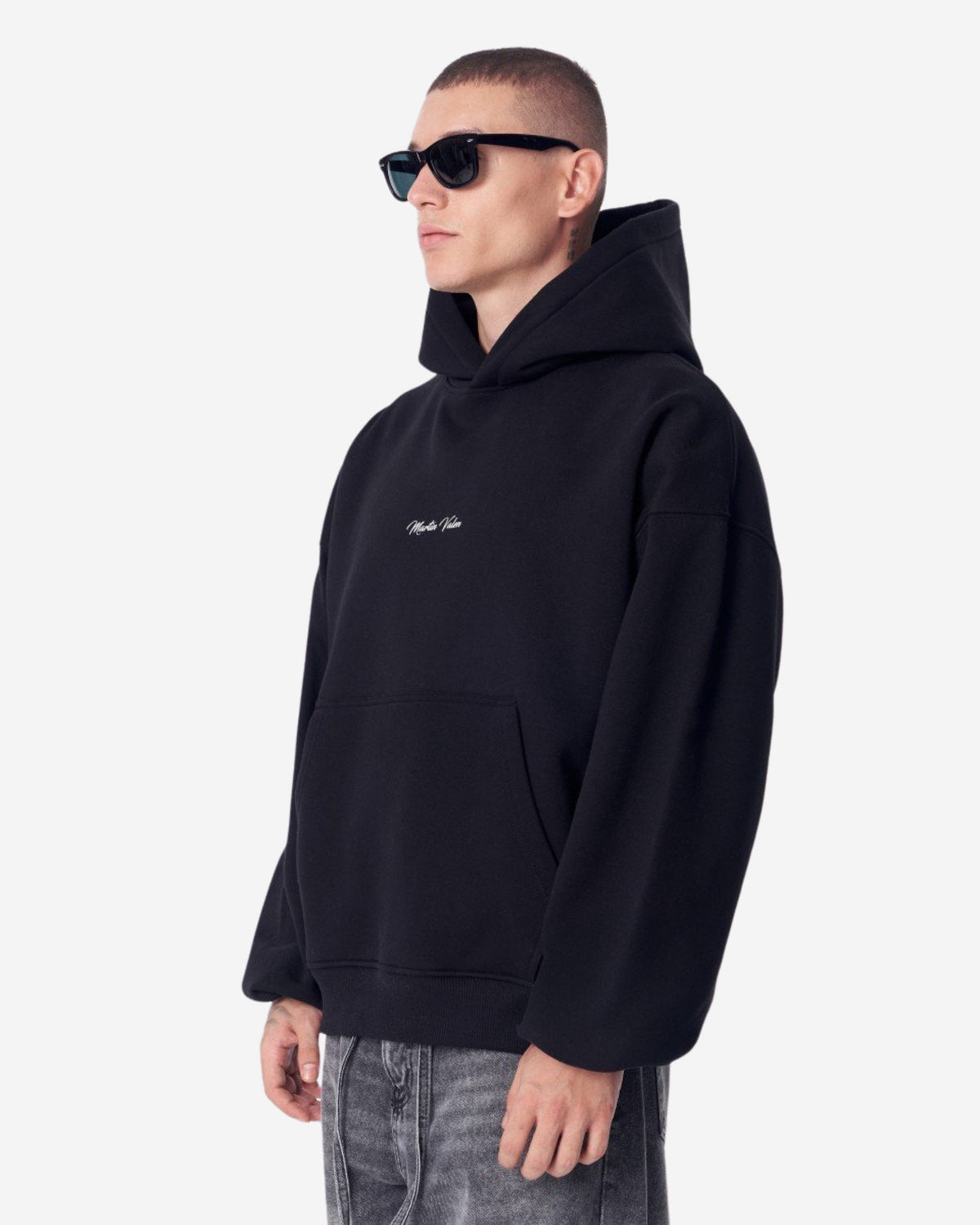 Schimmernder 3D-bestickter Kapuzen-Weißer Pullover von Mandala Plastik