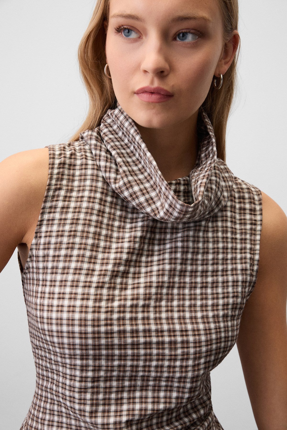 GRIMELANGE MANONETTE Damen Bluse mit Rüschensaum Braun