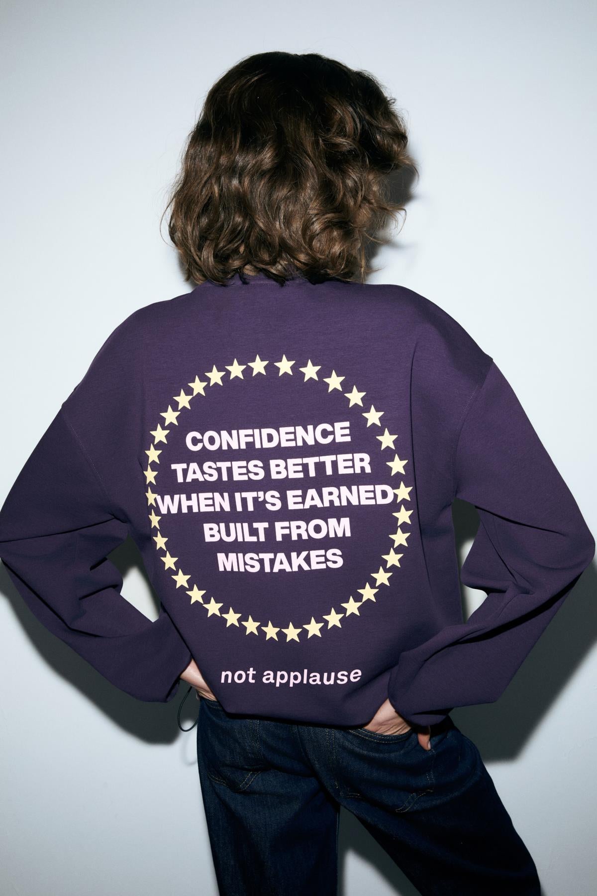 GRIMELANGE Damen Oversized Sweatshirt Violett