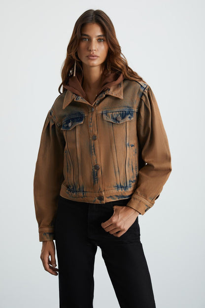 Marquesha Damen Cropped Jeansjacke