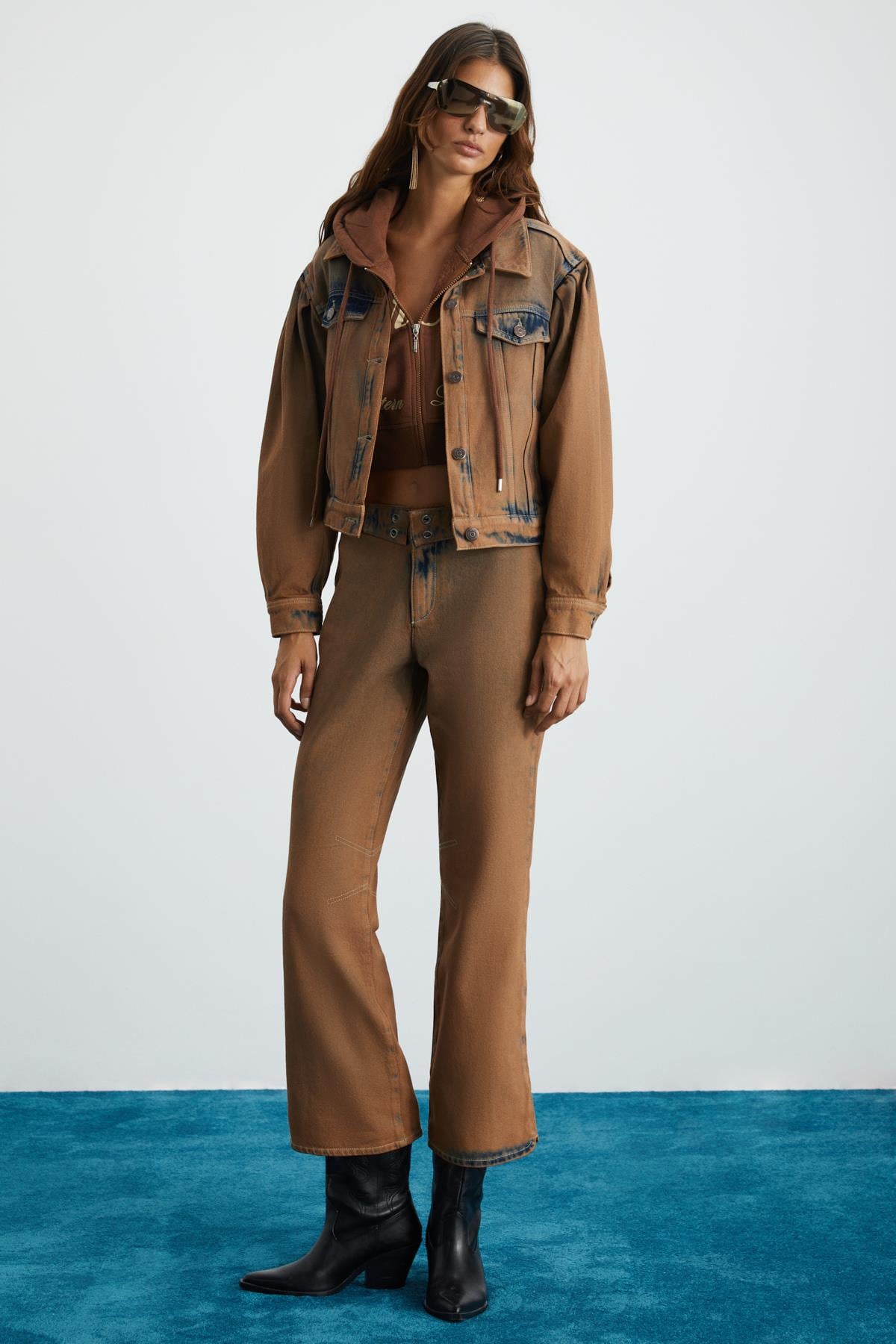 Marquesha Damen Cropped Jeansjacke