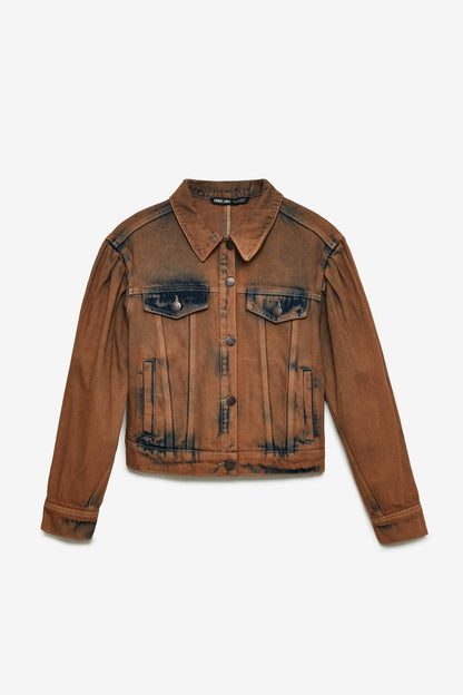 Marquesha Damen Cropped Jeansjacke