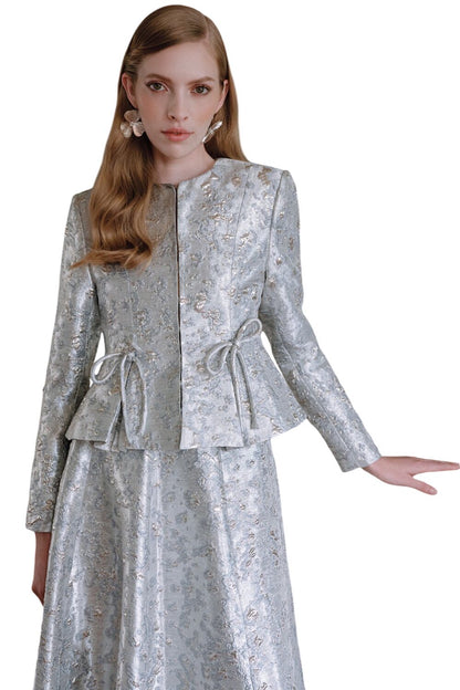 MARY ABENDKLEID JACQUARD-JACKE SCHWARZ