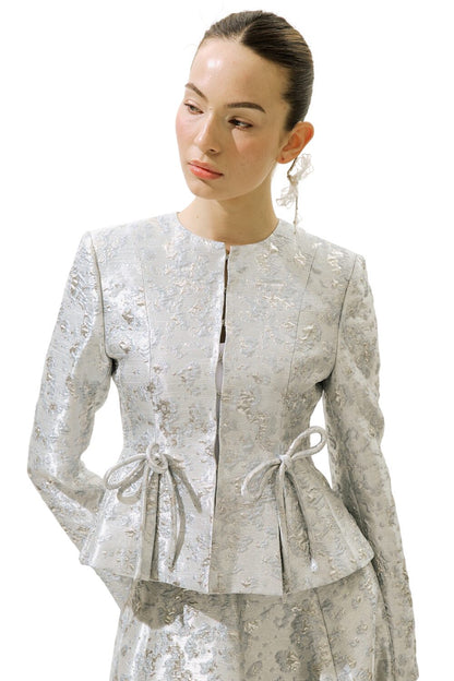 MARY ABENDKLEID JACQUARD-JACKE SCHWARZ