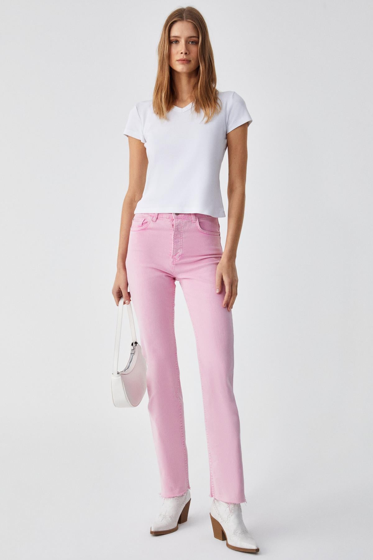 MASROUTI Damen Slim V-Ausschnitt Tee