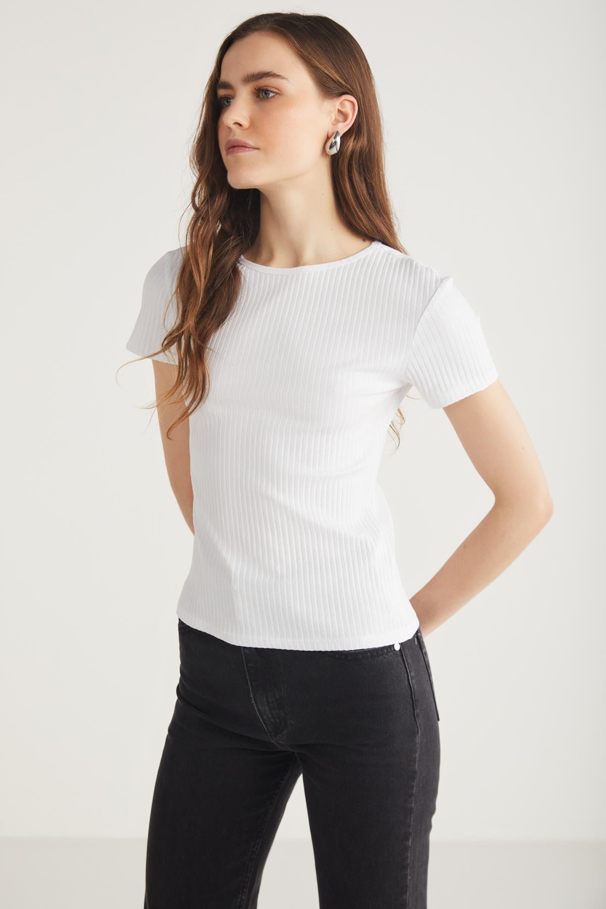 ETHIQUET MAUDE Rippstrick Body Weiß