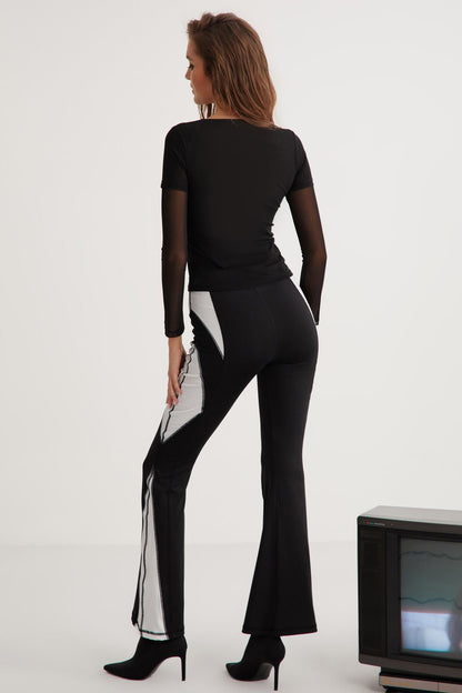 MAURICE Damen Mesh Asymmetrische Bluse